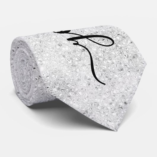 カスタムシルバーグリッタースパークルズネックタイ ネクタイ (ロール)