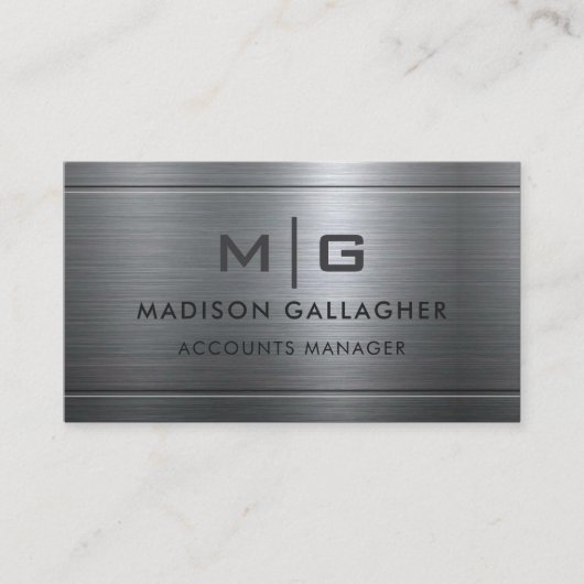 カスタムシルバーグレイ金属プロフェッショナル 名刺 (正面)