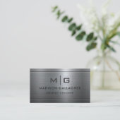 カスタムシルバーグレイ金属プロフェッショナル 名刺 (スタンド正面)