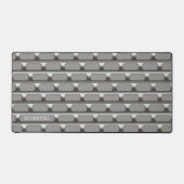 カスタムシルバーグレー工業用ステンレス鋼アート デスクマット (正面)