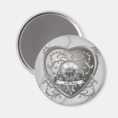 カスタムシルバージュエルフェアリーハートマグネット マグネット (正面/裏面)