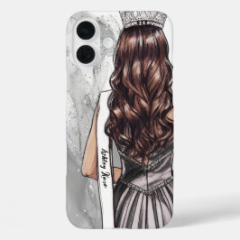 カスタムシルバーストームチェストナットページェントポートレート iPhone 16 PLUSケース