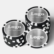 カスタムシルバーメタリックスタイルビジネス ロゴ ポーカーチップ