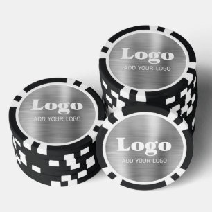 カスタムシルバーメタリックスタイルビジネス ロゴ ポーカーチップ