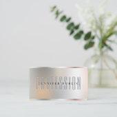 カスタムシルバーメタリックルックラグジュアリープレミアムシルク 名刺 (スタンド正面)