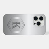カスタムシルバー モノグラム iPhoneケース (裏面横)