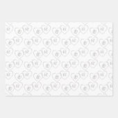 カスタムシルバ結婚ーの新郎新婦ハートチャーム ラッピングペーパーシート (正面)