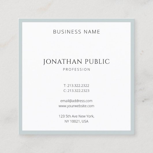 カスタムシンプルエレガントテンプレートトレンディーモダン スクエア名刺 (裏面)