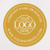 カスタムシンプルエレガントマスタードイエロービジネスロゴ ラベル (デザイン1)