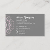 カスタムシンプルエレガントモダングレーピンクシック 名刺 (正面)