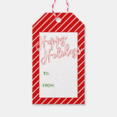 カスタムシンプルシック白ストライプ色のパターン ギフトタグ (正面)