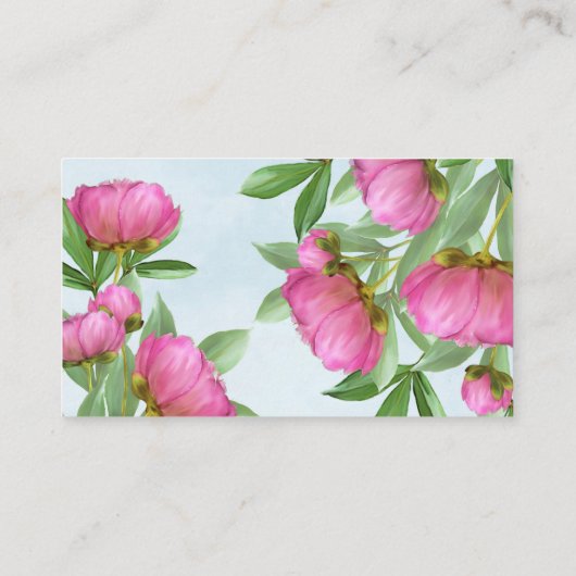 カスタムシンプルスタイリッシュエレガントフローラピンクシック 名刺 (裏面)