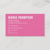 カスタムシンプルスタイリッシュエレガントフローラピンクシック 名刺 (正面)