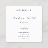 カスタムシンプルテンプレートのアップロードモダン スクエア名刺 (裏面)