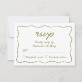 カスタムシンプルハンドオ書イルグリーン結婚ズ 出欠カード (正面)