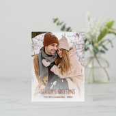 カスタムシンプルバラ金ゴールド 箔シーズンポストカード (立ち正面)