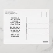 カスタムシンプルバラ金ゴールド 箔シーズンポストカード (裏面)