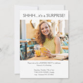 カスタムシンプルフォトサプライズ21歳の誕生日パーティー 招待状 (正面)