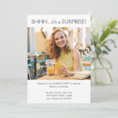 カスタムシンプルフォトサプライズ21歳の誕生日パーティー 招待状 (スタンド正面)