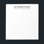 カスタムシンプルブラック基本ミニマモダンリストファミリー ノートパッド<br><div class="desc">カスタムシンプルBlack Basic モダン Minimalist Family Notepad</div>