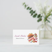 カスタムシンプルベーカリーペストリー水の色 名刺 (スタンド正面)