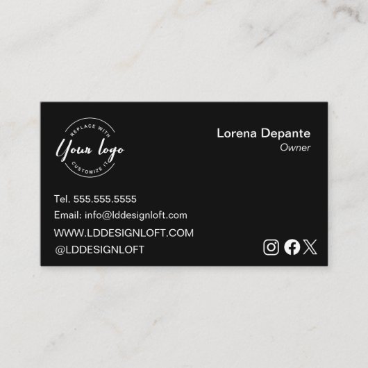 カスタムシンプルミニマルモダン主義ソーシャルメディア 名刺 (正面)