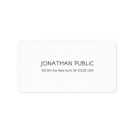 カスタムシンプルモダンエレガントテンプレート白 ラベル (正面)