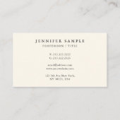 カスタムシンプルモダンテンプレートエレガントクリーム色 名刺 (裏面)