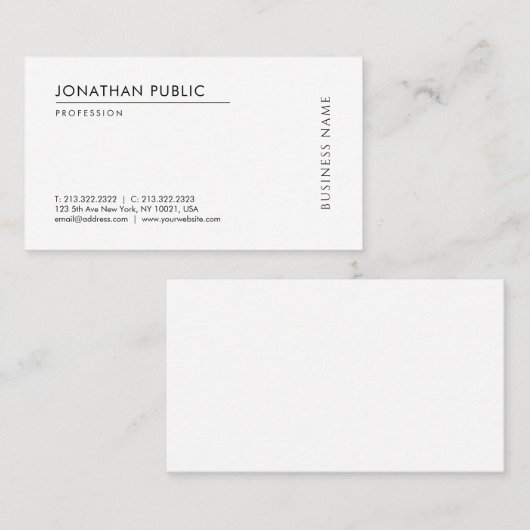 カスタムシンプルモダンテンプレートプロフェッショナルエレガント 名刺 (正面/裏面)