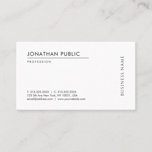 カスタムシンプルモダンテンプレートプロフェッショナルエレガント 名刺 (正面)