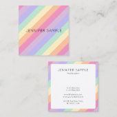 カスタムシンプルモダンデザインテンプレートカラフル スクエア名刺 (正面/裏面)