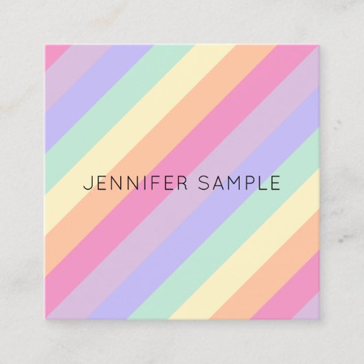 カスタムシンプルモダンデザインテンプレートカラフル スクエア名刺 (正面)