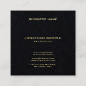 カスタムシンプルモダンパーソナライズされた金ゴールド名文字 スクエア名刺 (裏面)