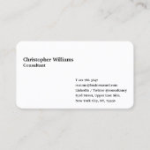 カスタムシンプルモダンプロフェッショナルホワイトミニマリスト 名刺 (正面)