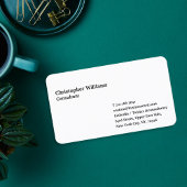 カスタムシンプルモダンプロフェッショナルホワイトミニマリスト 名刺