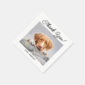 カスタムシンプルモダン写真かわいい犬のペット結婚ズ スタンダードカクテルナプキン (角)