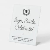 カスタムシンプルモダン卒業パーティーゲストブック 台座サイン (正面)