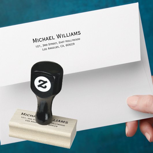 カスタムシンプルモダン名差出人住所事業 ラバースタンプ