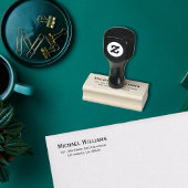 カスタムシンプルモダン名差出人住所事業 ラバースタンプ