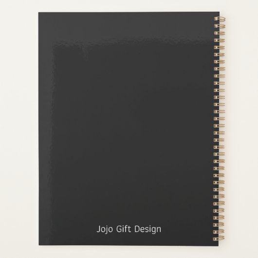 カスタムシンプルモダン文字エレガントラグジュアリー プランナー手帳 (裏面)