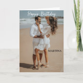カスタムシンプルモダンScriptフォトハッピーバースデー カード (正面)