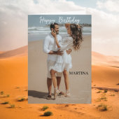 カスタムシンプルモダンScriptフォトハッピーバースデー カード