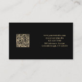 カスタムシンプルモノグラムブラック金ゴールド 名刺 (裏面)