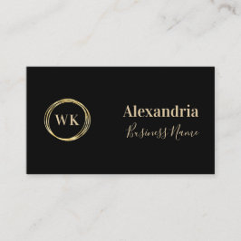 カスタムシンプルモノグラムブラック金ゴールド 名刺
