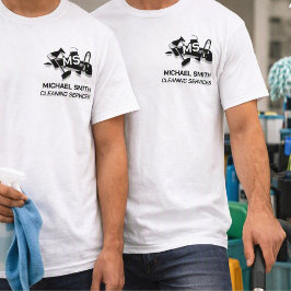 カスタムシンプルロゴのハウスクリーニングサービスモノグラムかわいい Tシャツ