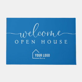 カスタムシンプルロゴ歓迎オープンハウス実在エステート ドアマット