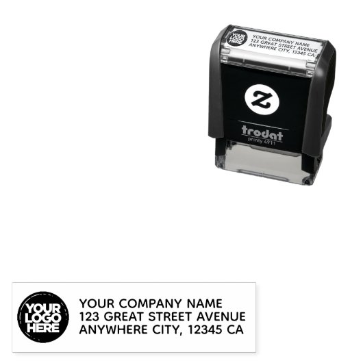 カスタムシンプル会社のロゴの住所 セルフインキングスタンプ (インサイチュ)