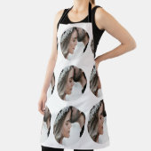 カスタムシンプル円形画像コラージュの追加の名前 エプロン (インサイチュ)