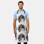 カスタムシンプル円形画像コラージュの追加の名前 エプロン (着用した状態)