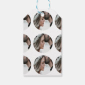 カスタムシンプル円形画像コラージュの追加の名前 ギフトタグ (裏面)